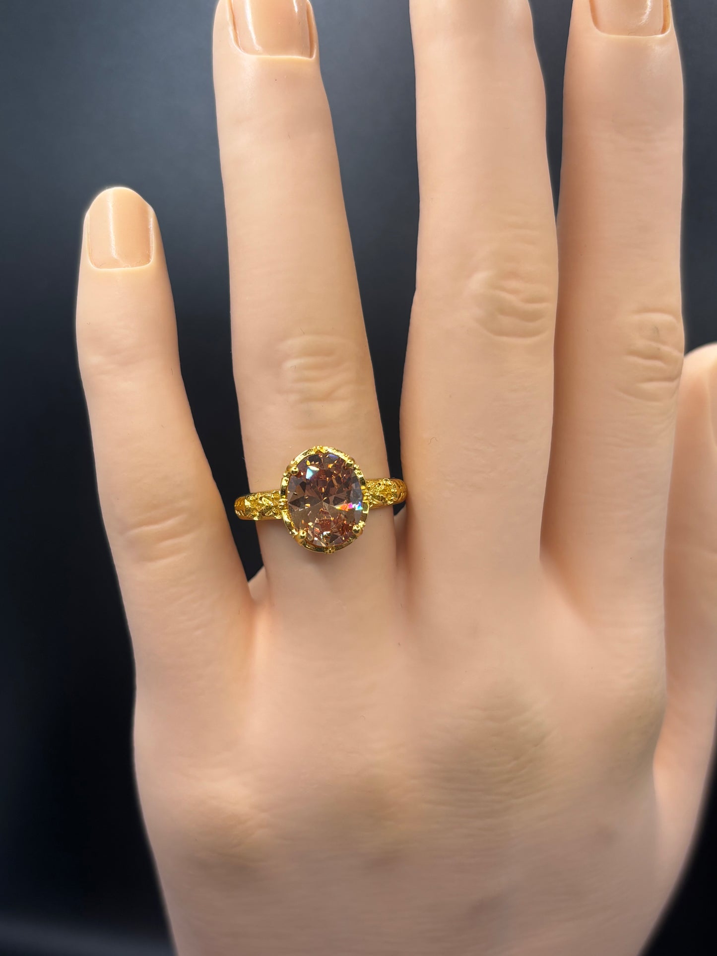 Vintage style gold/rose gold over sterling silver adjustable size ring