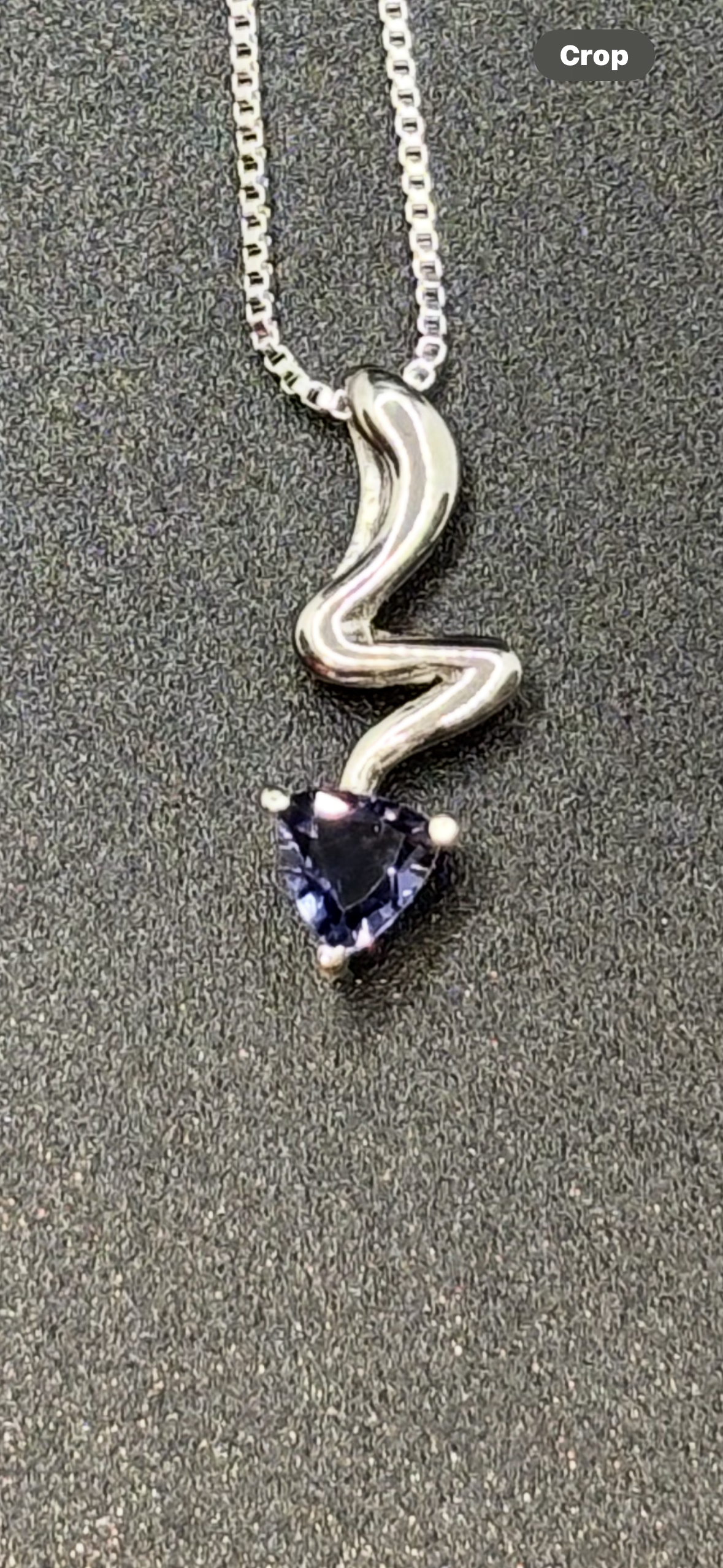 18” sterling silver box chain with yellow or purple stone pendant