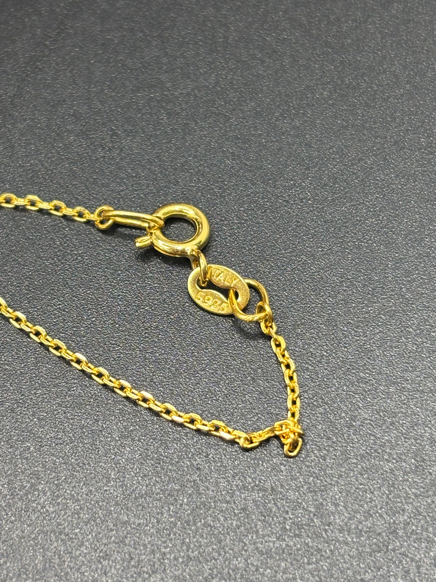 16” gold over 925 sterling silver chain with puffy heart