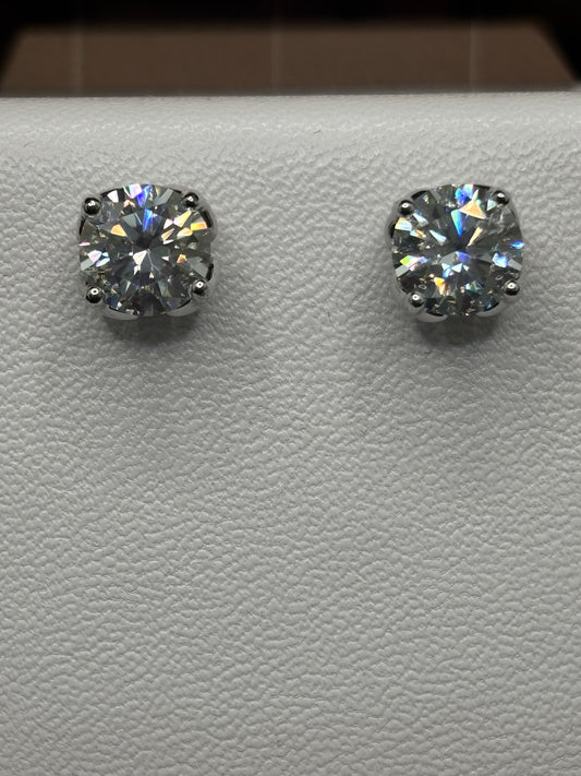 2ct (1ct ea side) moissanite studs in sterling silver