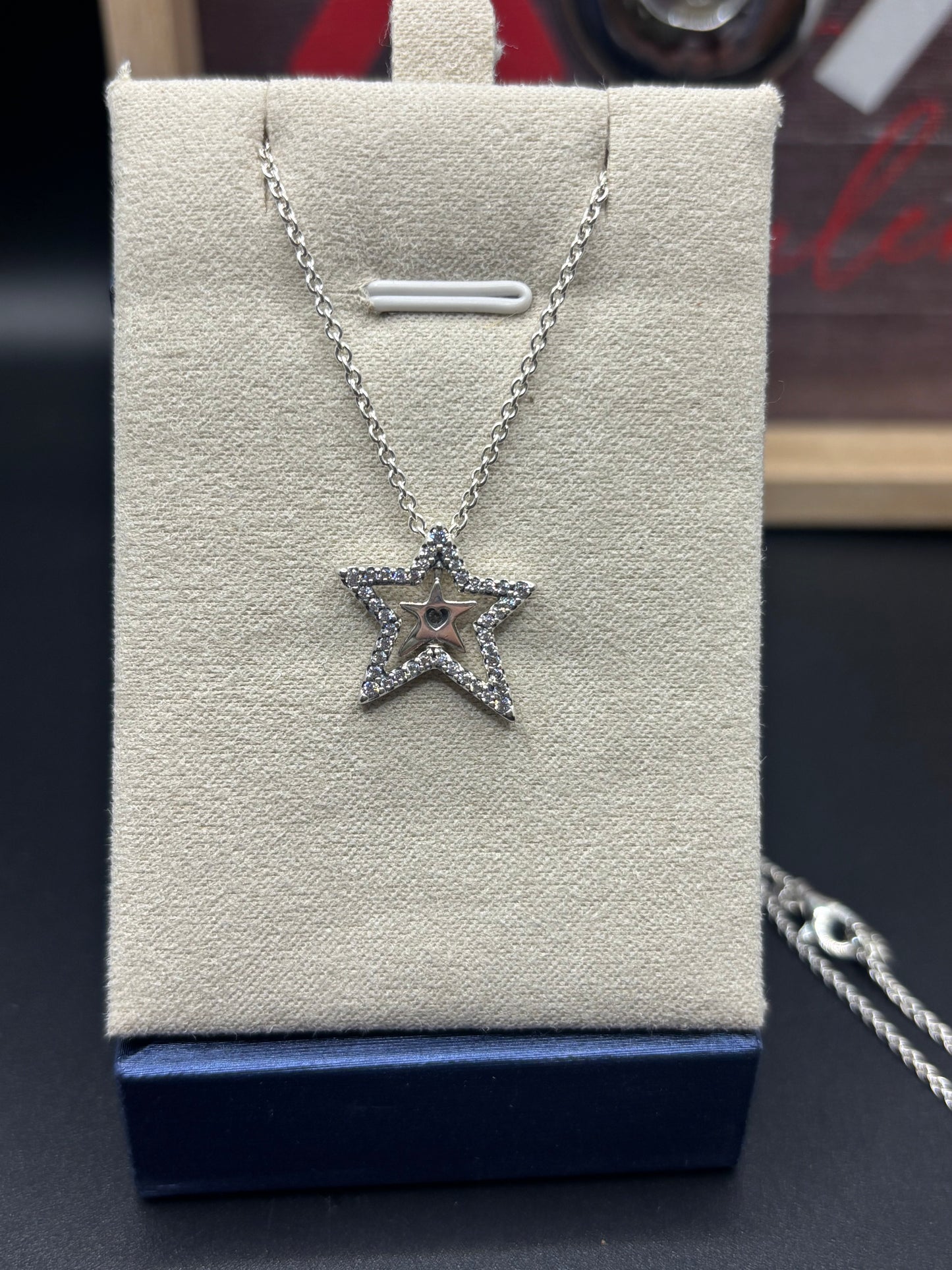 18” sterling silver star pendant chain