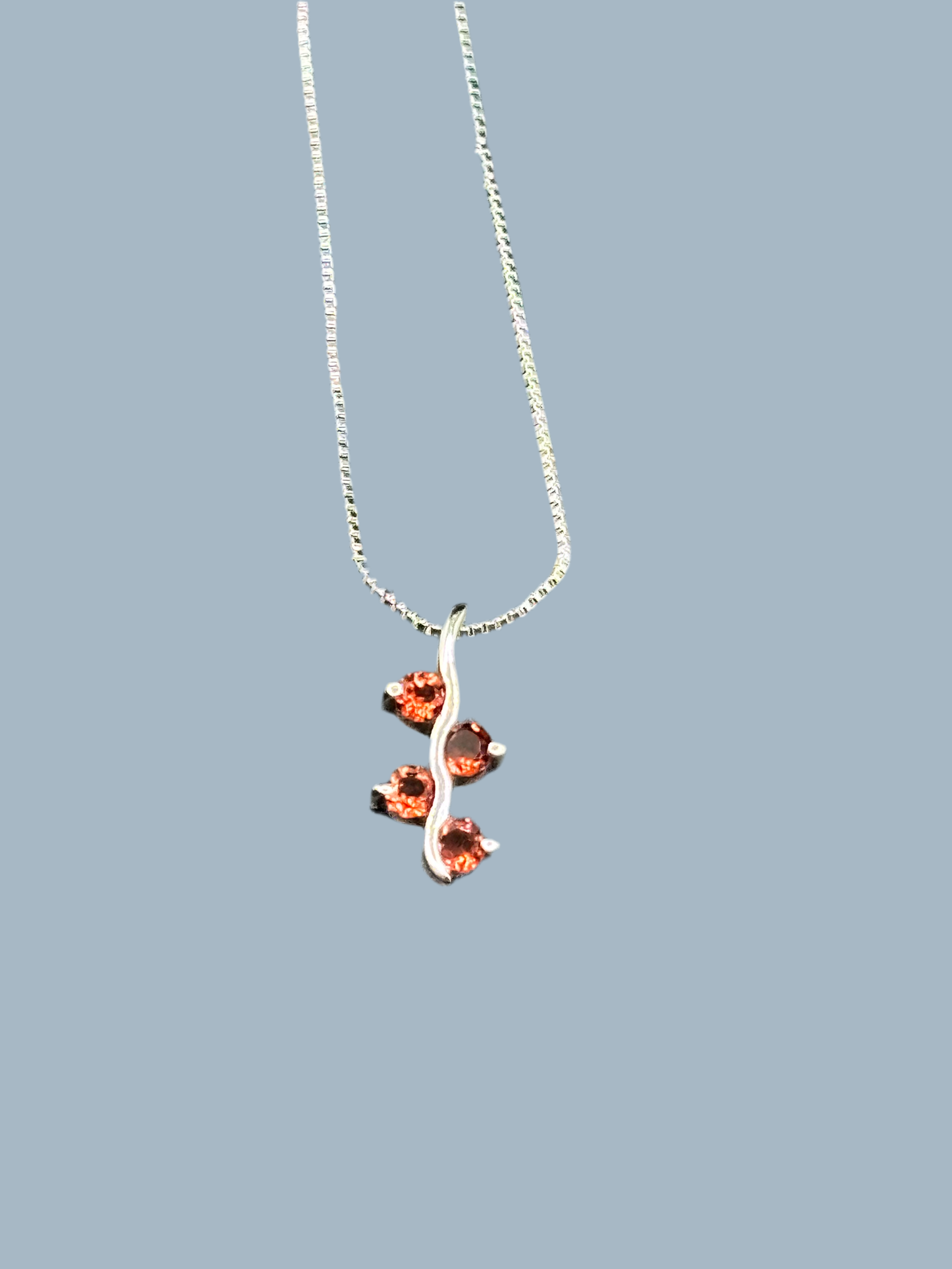 18” sterling silver box chain with sterling silver pendant