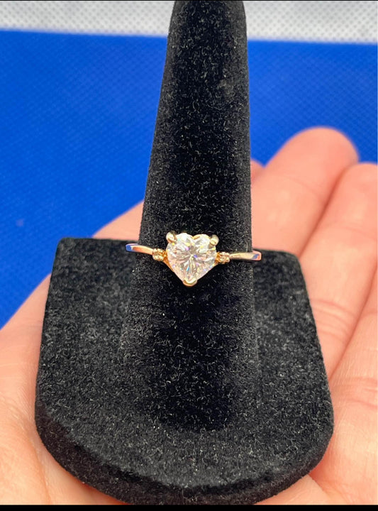 1ct Moissanite heart & 14k real gold ring