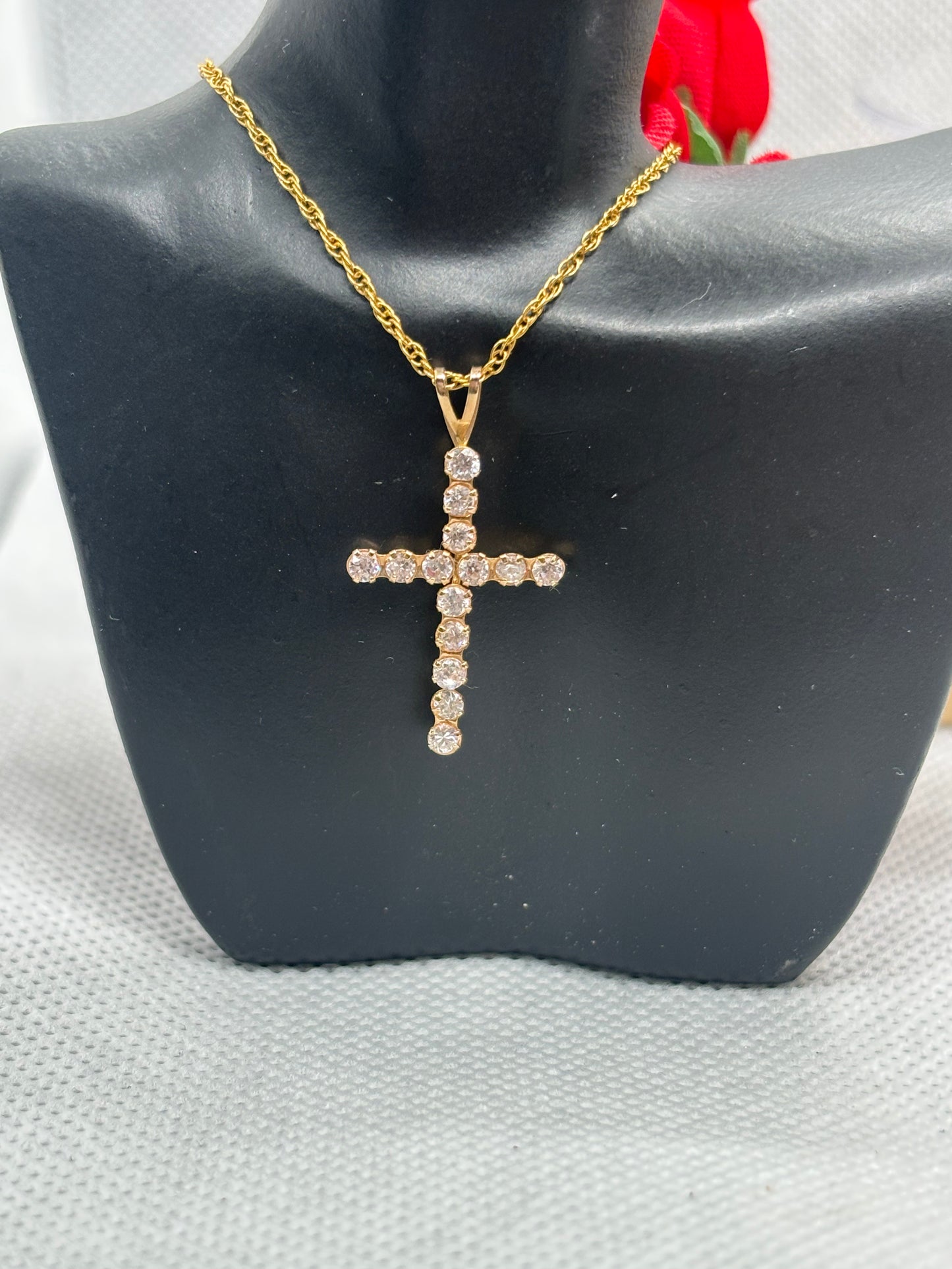 10k gold plated silver cross necklace