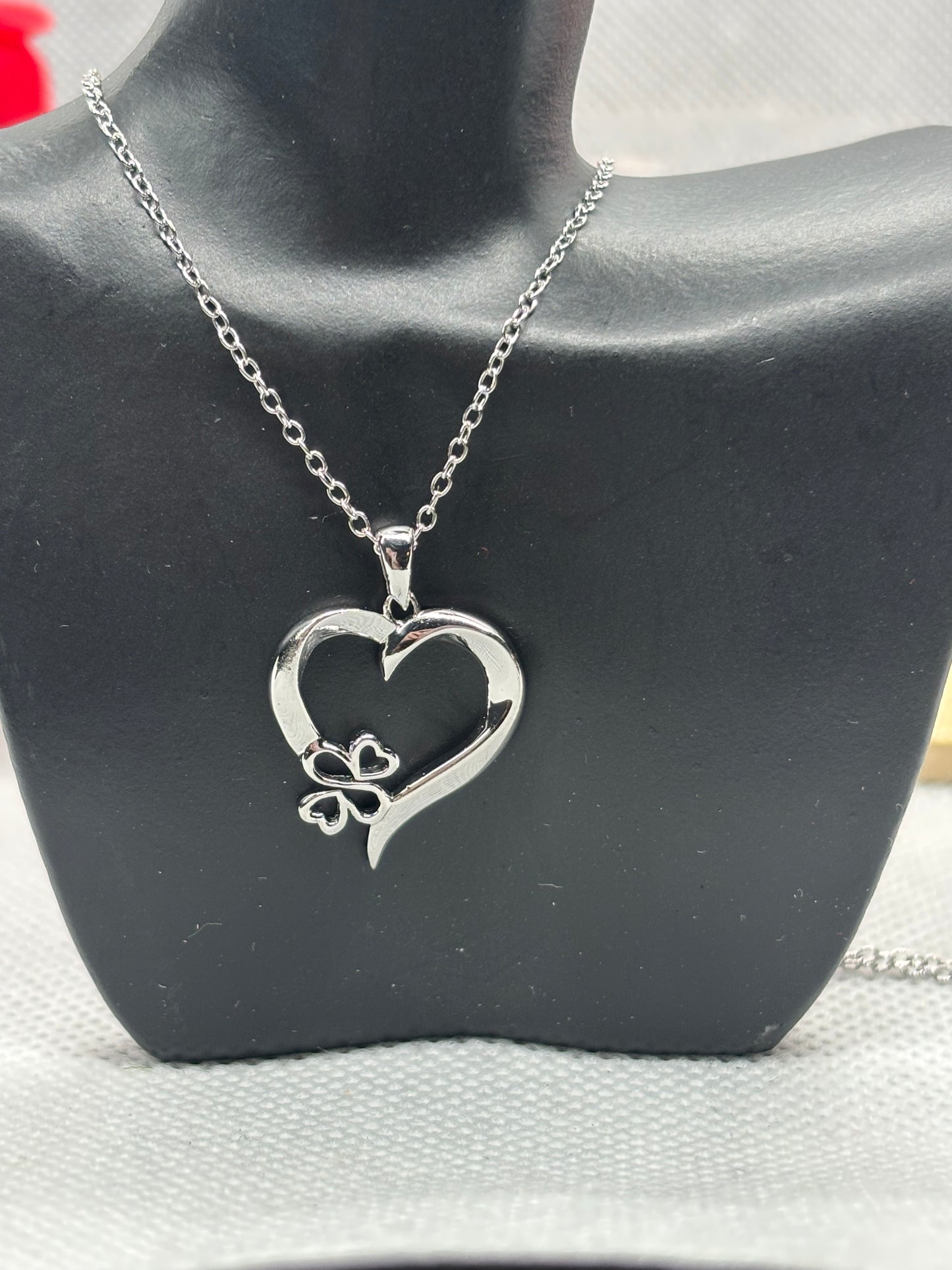 Sterling silver heart pendant  & 18” chain