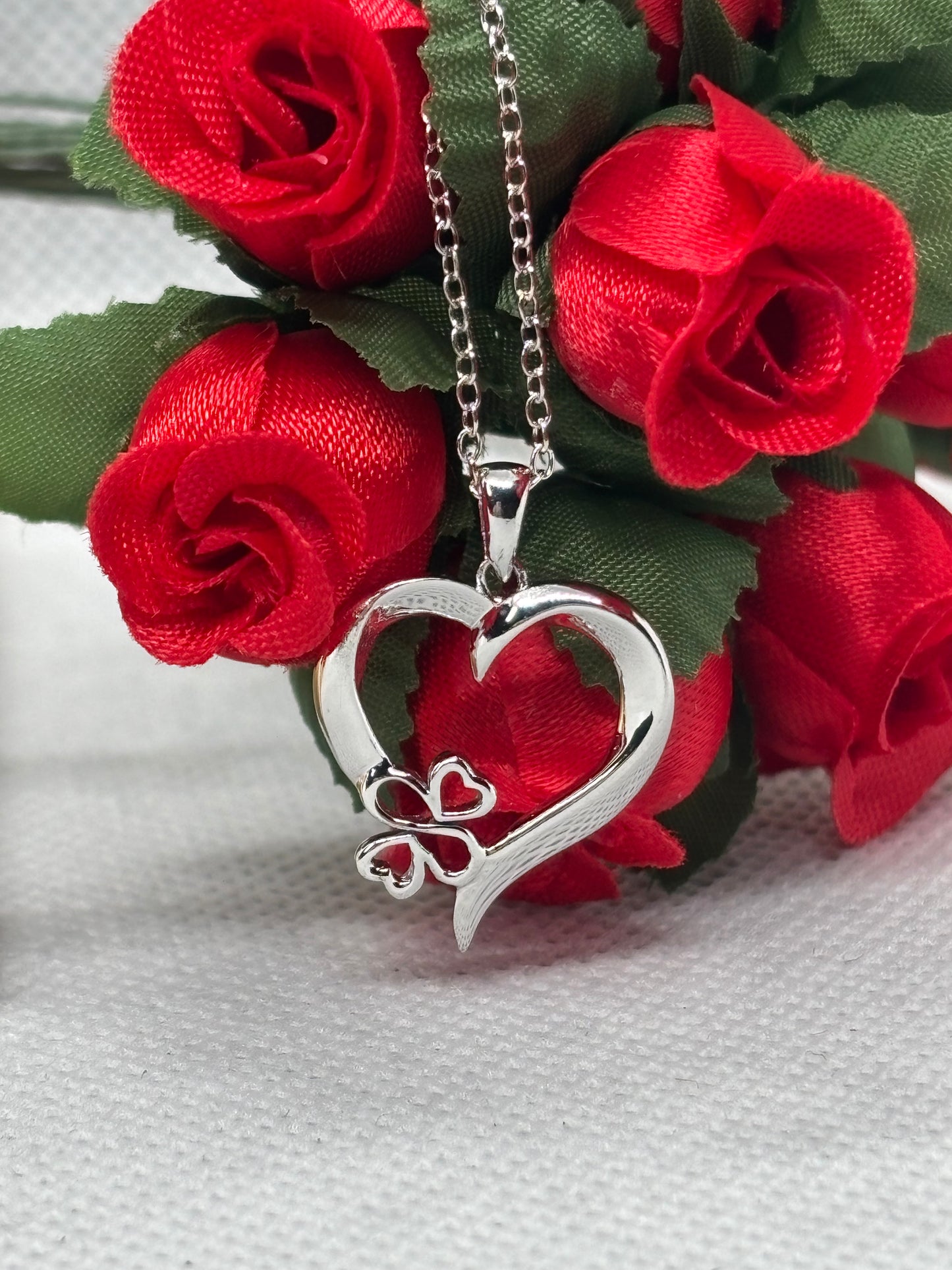 Sterling silver heart pendant  & 18” chain