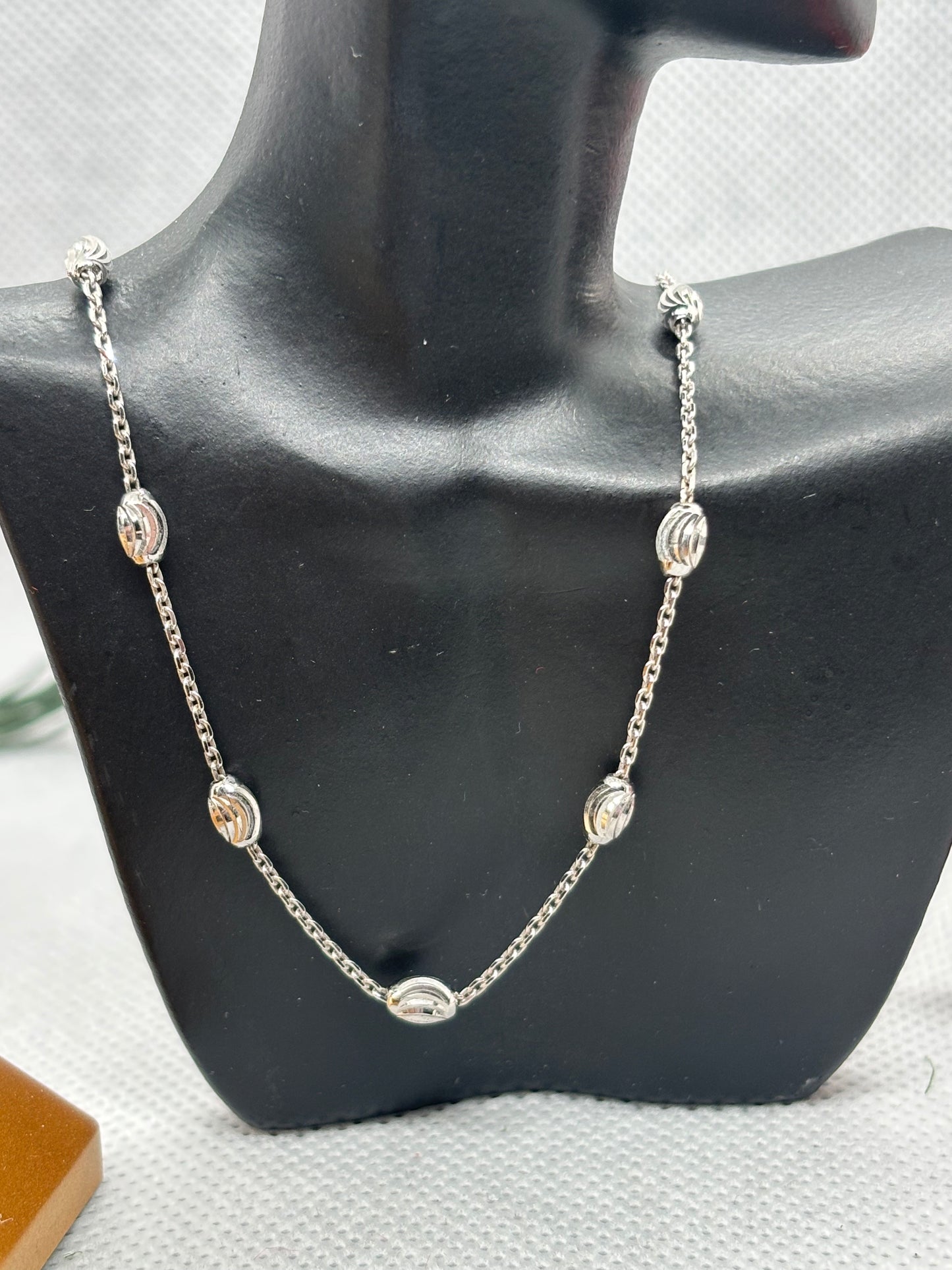 17” sterling silver beaded chain