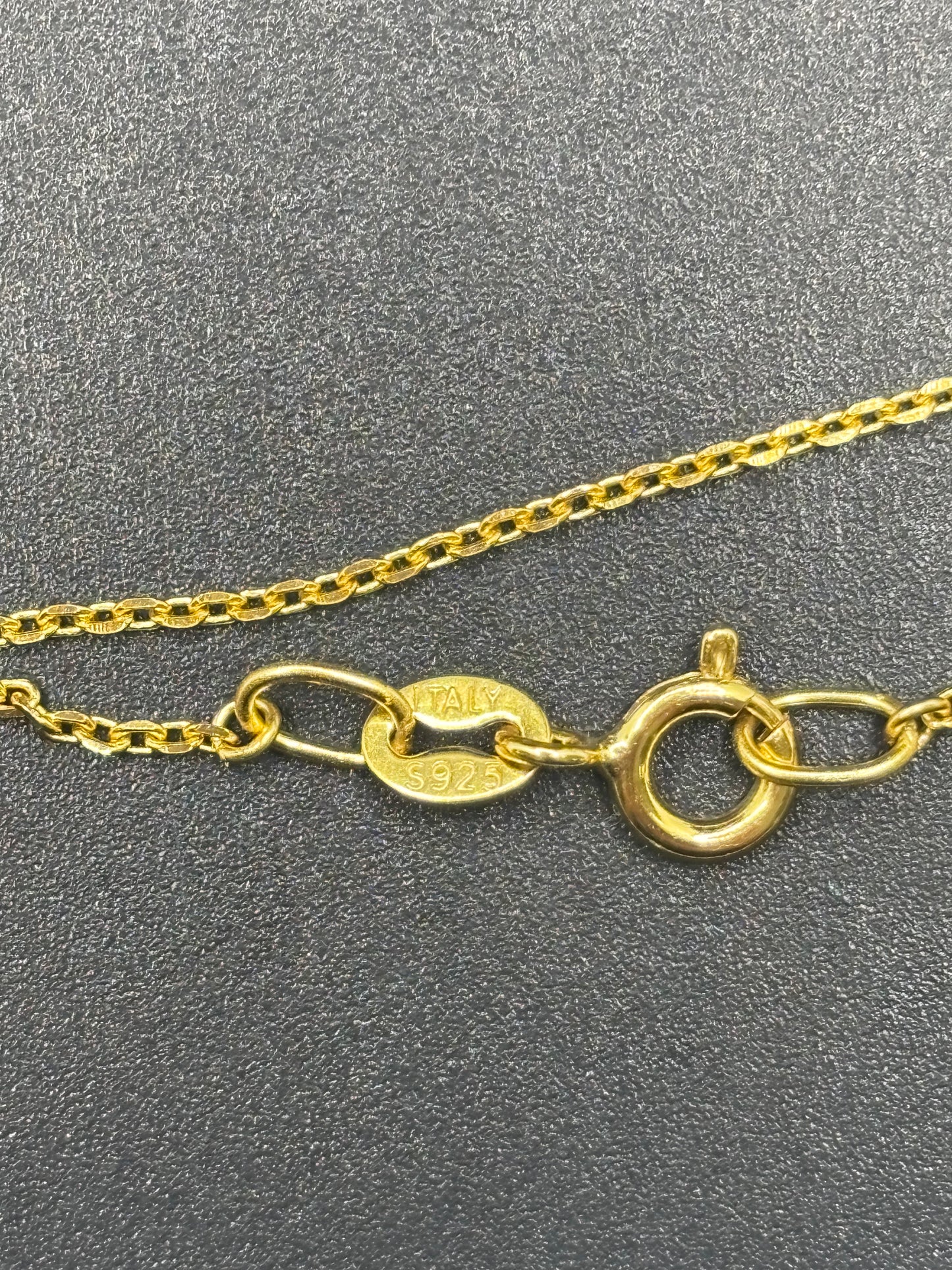 Beautiful gold over sterling silver 16” chain & pendant