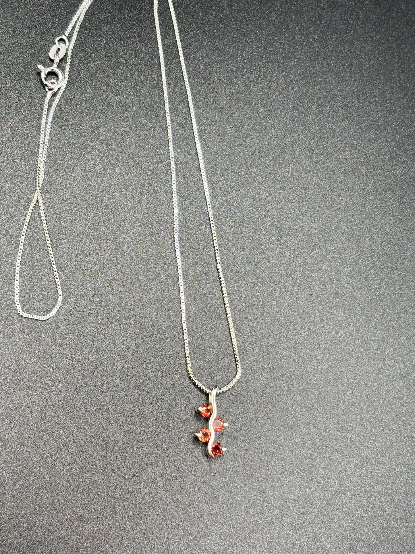 18” sterling silver box chain with sterling silver pendant