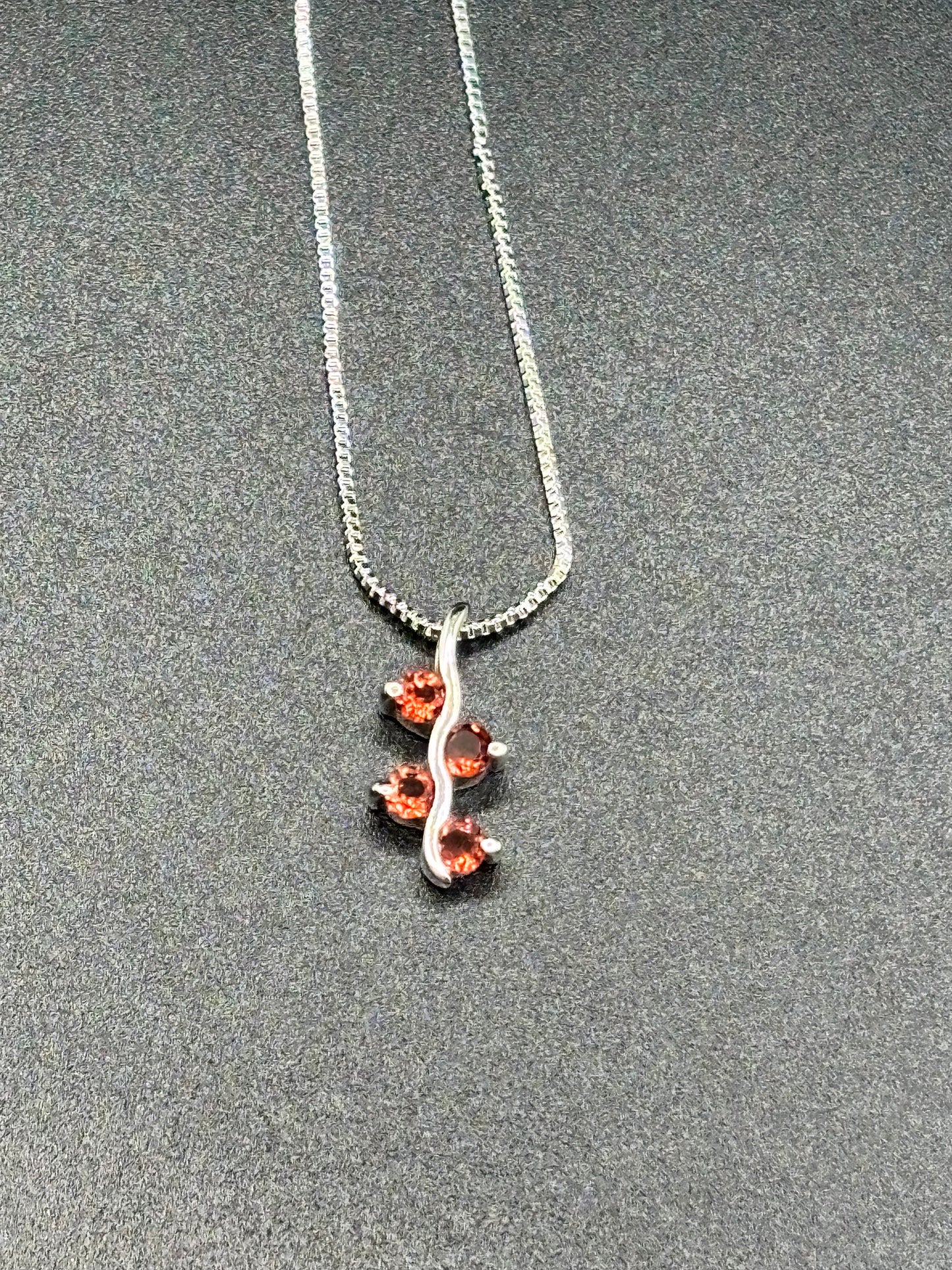 18” sterling silver box chain with sterling silver pendant