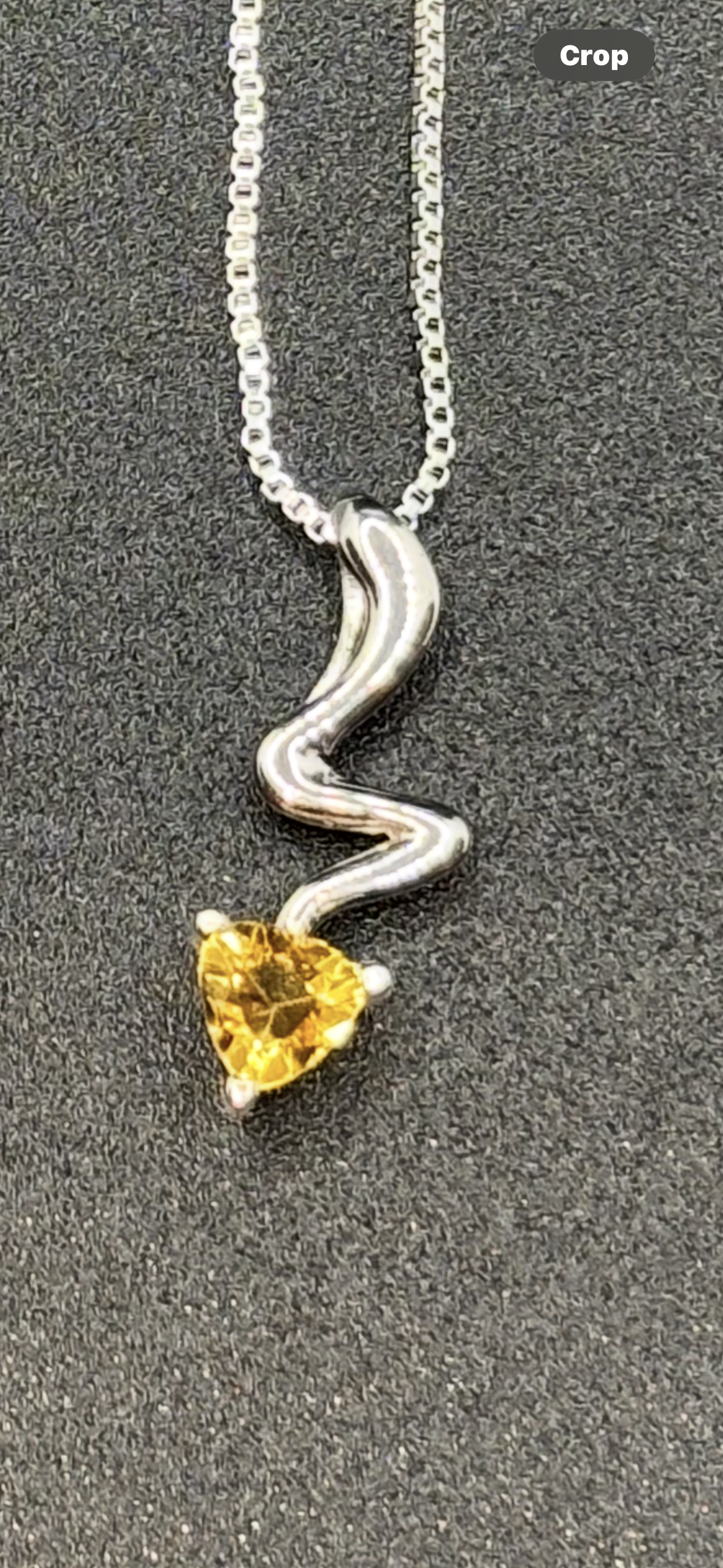 18” sterling silver box chain with yellow or purple stone pendant
