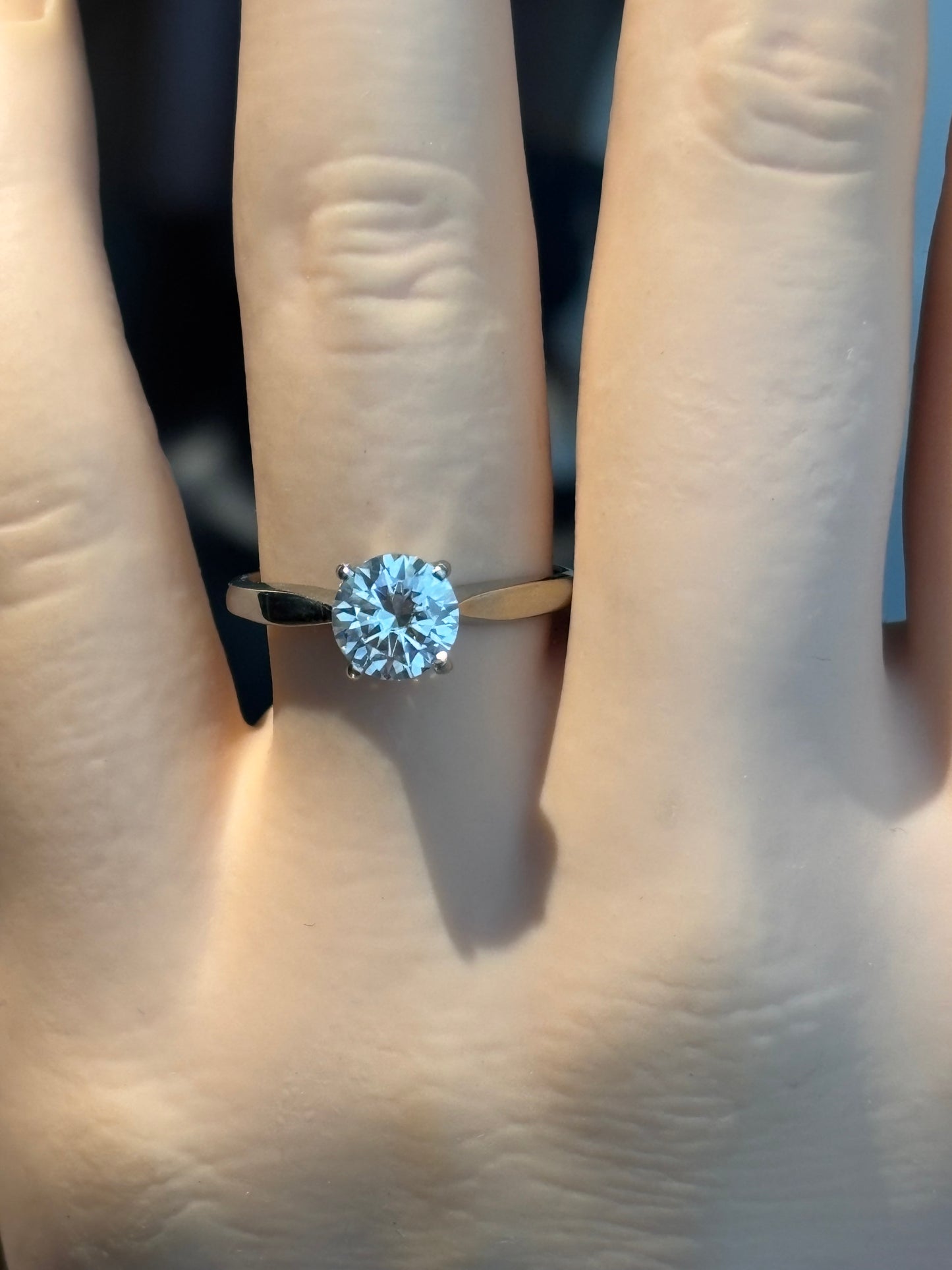 10k white gold ring with 1ct Moissanite, size 6.5