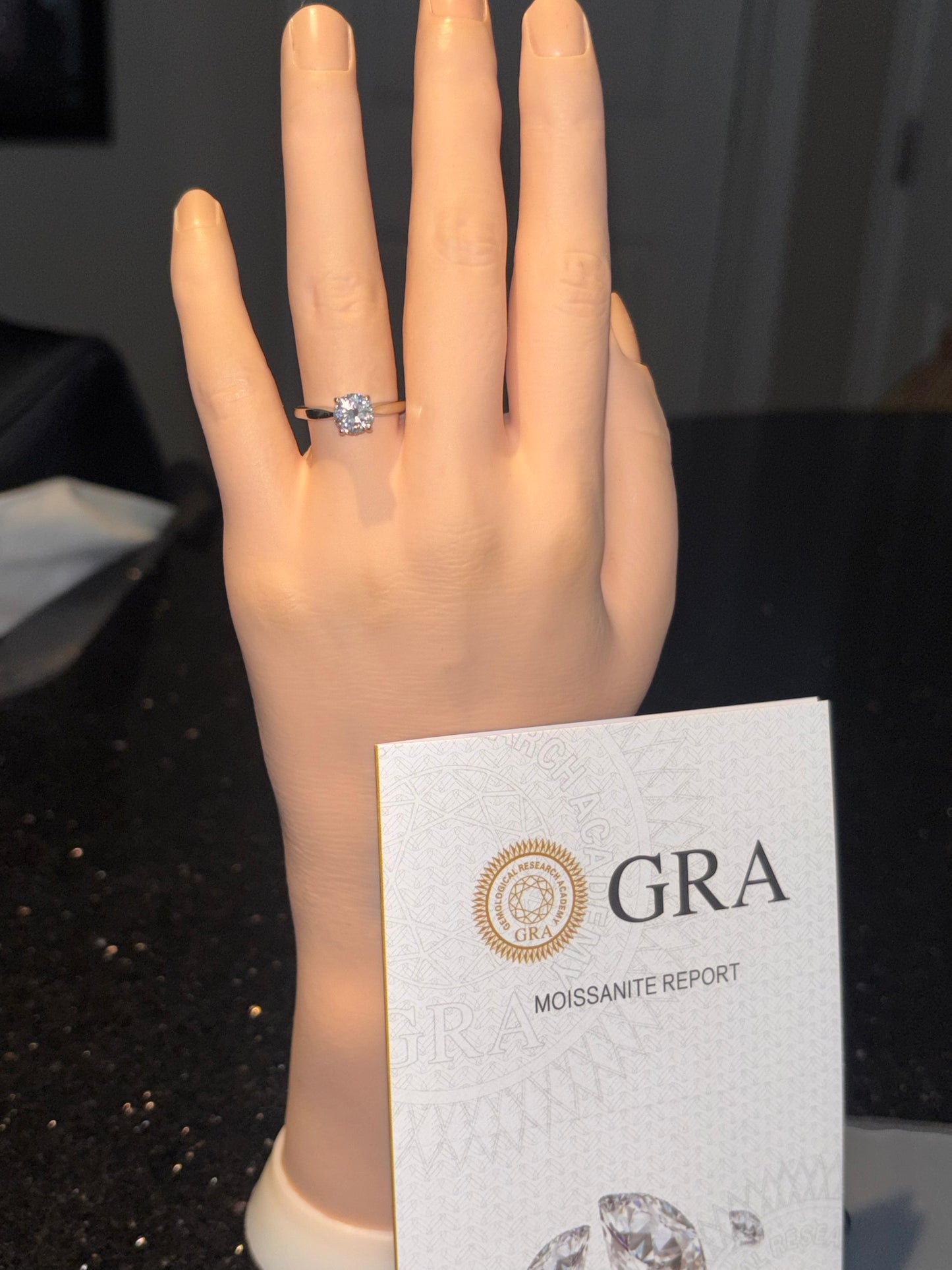 10k white gold ring with 1ct Moissanite, size 6.5