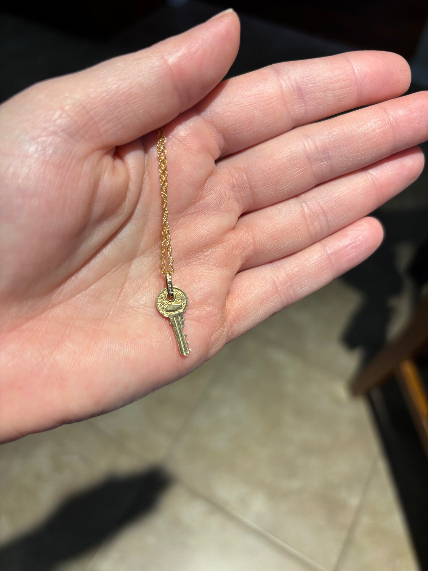 10k gold 18” rope chain with 10k gold key pendant