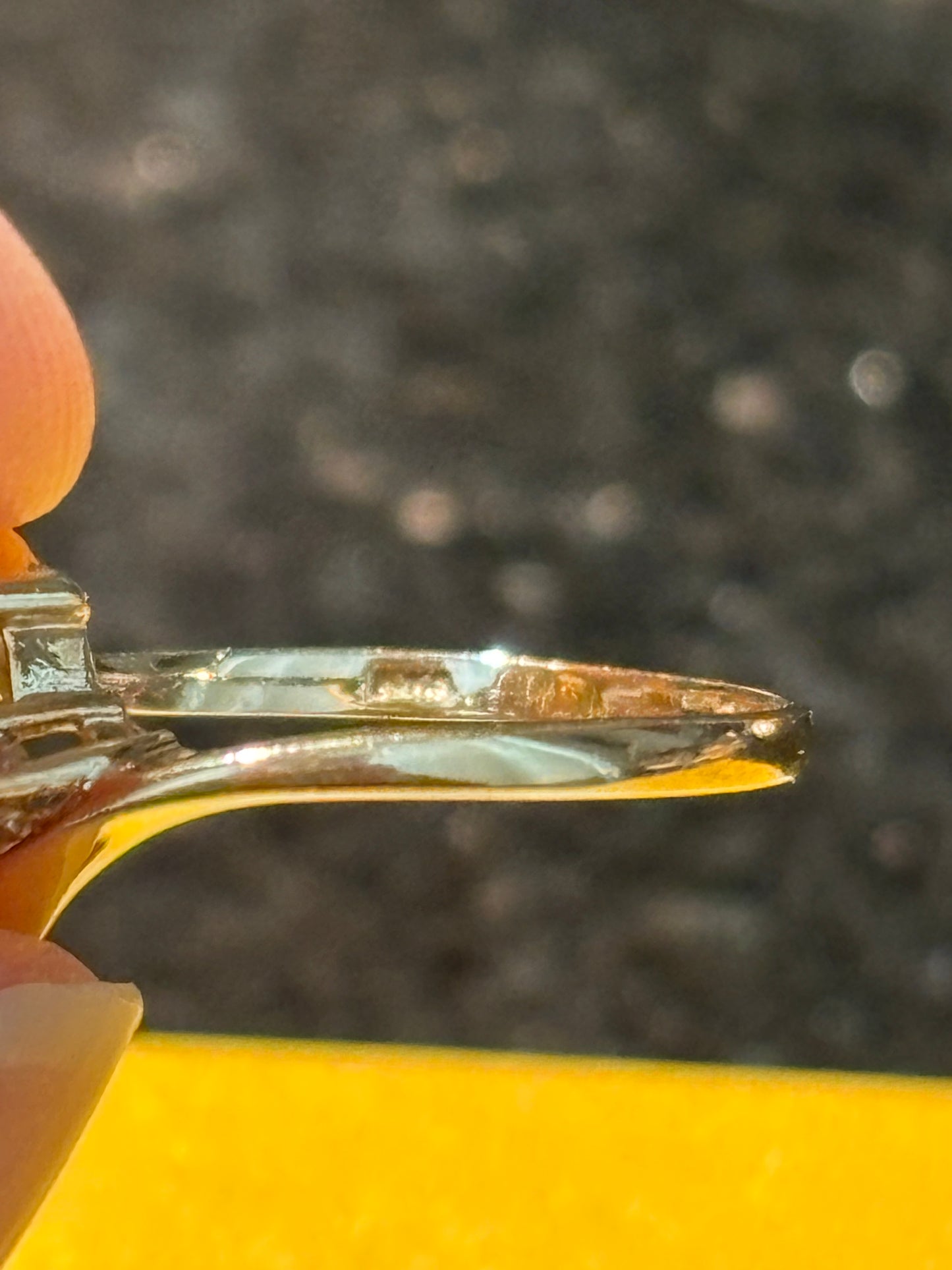 10k yellow gold & 3ct pear Moissanite ring, size 6.5